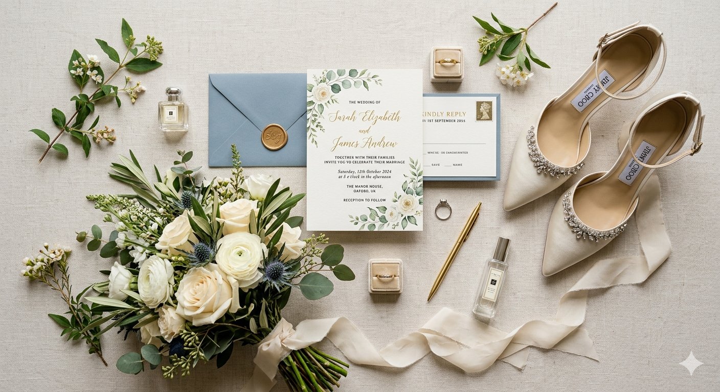 Gold wedding stationery detail